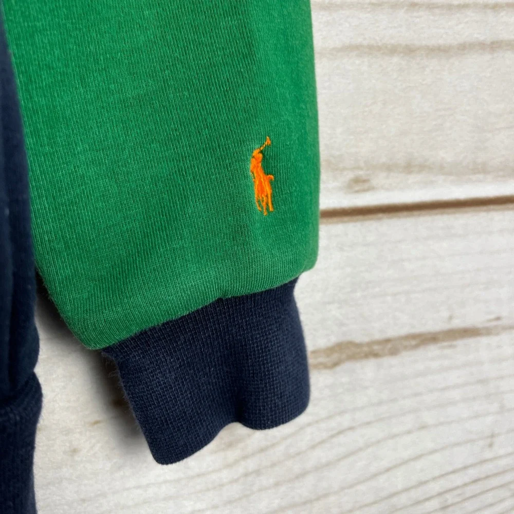 Kids Ralph Lauren Crewneck Sweatshirt Colorblock Navy Yellow‎ Green Boys 7